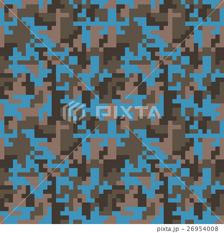 Pixel camo seamless pattern. Fashion blue trendy 26954008