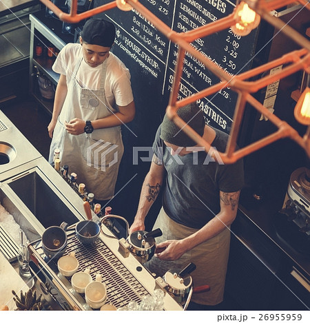 Coffee Shop Bar Counter Cafe Restaurant Relaxation Concept 26955959