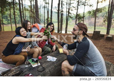 People Friendship Hangout Traveling Destination Camping Concept 26956834