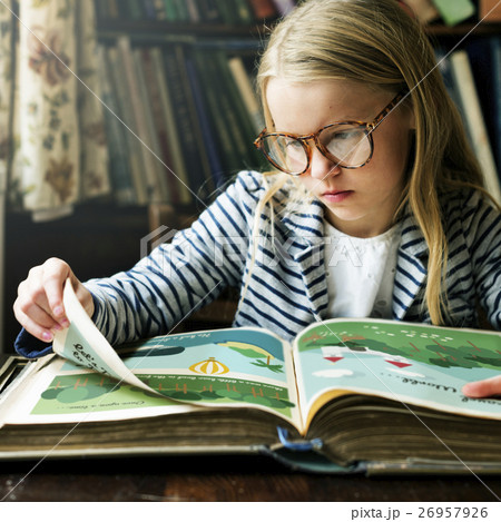Adorable Cute Girl Reading Storytelling Concept 26957926