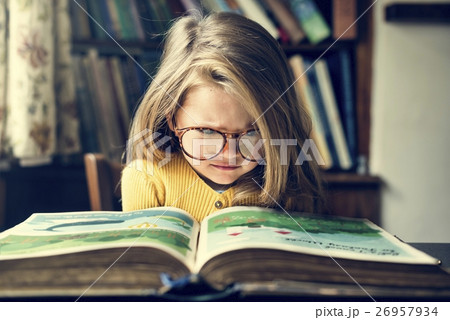 Adorable Cute Girl Reading Storytelling Concept 26957934