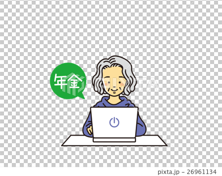 PCで年金のおばあさん PCで年金のおばあさん 26961134