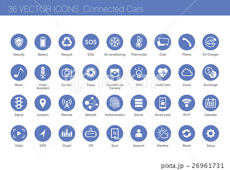 コネクテッドカーコンセプトのアイコンセット 26961731