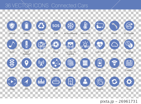 コネクテッドカーコンセプトのアイコンセット 26961731