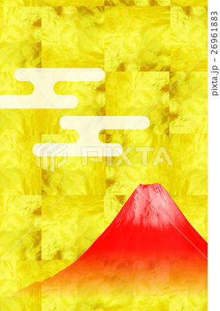 金箔と赤富士と雲-縦 金箔と赤富士と雲-縦 26961883