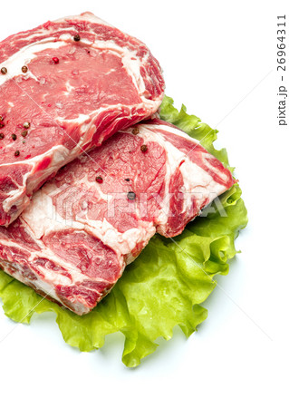 Uncooked organic shin of beef meat Uncooked organic shin of beef meat 26964311