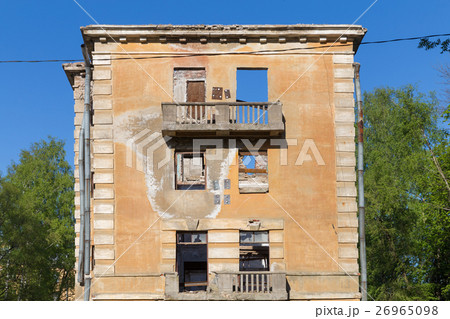 Abandoned building broken tenement apartment house Abandoned building broken tenement apartment house 26965098