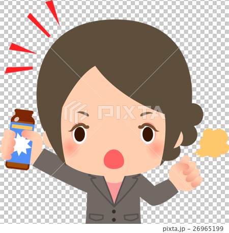 栄養ドリンクのボトルを持ったスーツの女性 栄養ドリンクのボトルを持ったスーツの女性 26965199