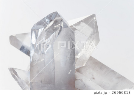 Transparent rock crystals on white 26966813