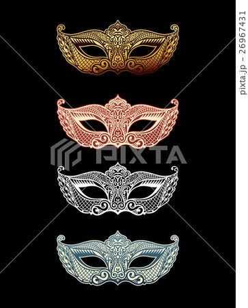Beautiful set mask of lace. Mardi Gras vector 26967431