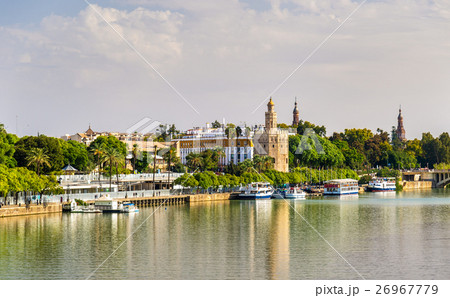 View of the Torre del Oro, a tower in Seville 26967779