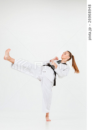 The karate girl with black belt 26968948