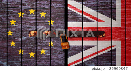 3d Illustration of Brexit, Flags of the United 3d Illustration of Brexit, Flags of the United 26969347