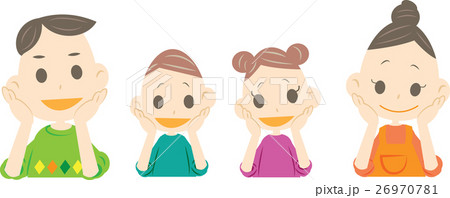 頬杖をつく家族 26970781