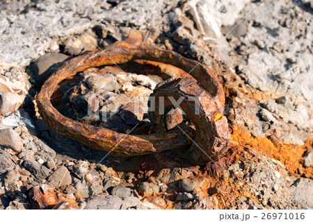 Rusty Mooring Ring in a Port Rusty Mooring Ring in a Port 26971016