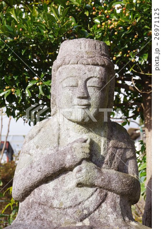 信州の文化財　守屋貞治の父　守屋孫兵衛の石仏　金剛界大日如来座像（宮田村大田切渡し場跡） 26971125