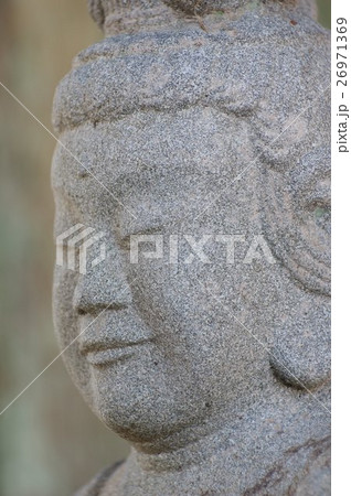 信州の文化財 名工 守屋貞治の石仏 聖観世音菩薩像 白峰尼 左顔アップ(長野県駒ヶ根市福岡東) 信州の文化財 名工 守屋貞治の石仏 聖観世音菩薩像 白峰尼 左顔アップ(長野県駒ヶ根市福岡東) 26971369