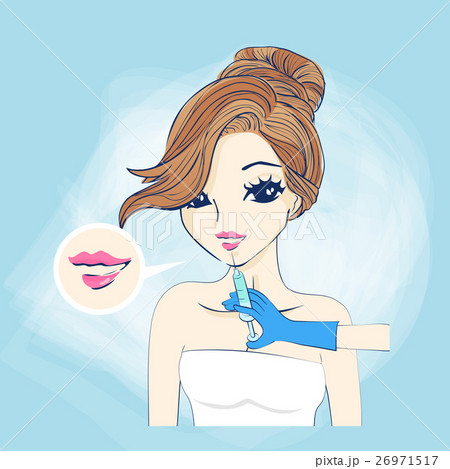 woman injection on her mouth 26971517