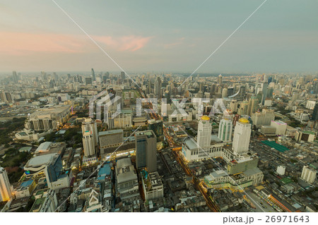 Bangkok city downtown aerial view Bangkok city downtown aerial view 26971643