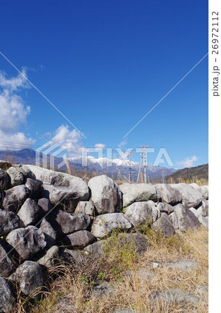 信州　伊南中川村の文化財　理兵衛堤防　天竜川の水害を防ぐ江戸時代に築かれた堤防 26972112