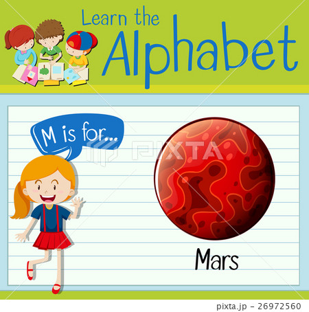 Flashcard letter M is for Mars 26972560