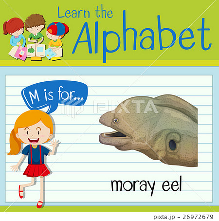 Flashcard letter M is for moray eel 26972679