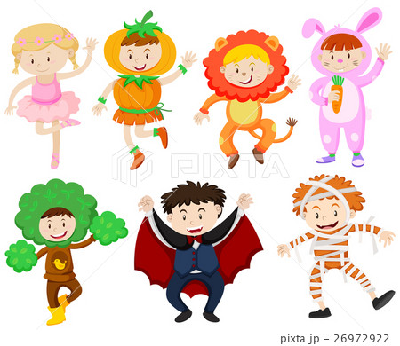 Many children in different costumes Many children in different costumes 26972922
