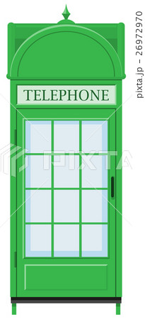 Classic design of telephone booth in green color Classic design of telephone booth in green color 26972970
