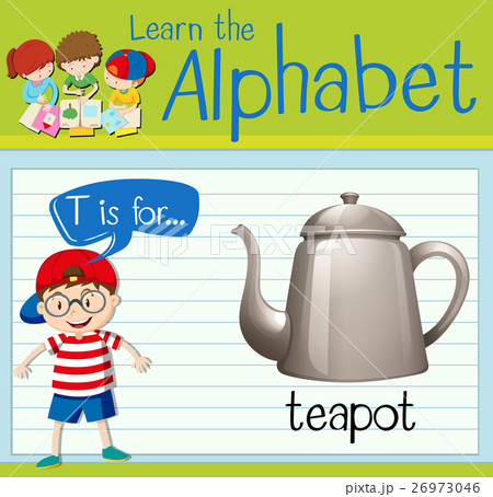 Flashcard letter T is for teapot 26973046