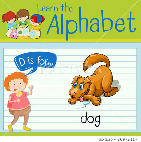Flashcard letter D is for dog 26973117