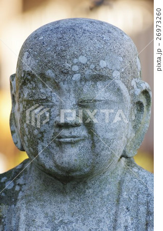 信州の文化財　名工　守屋貞治の石仏　延命地蔵大菩薩像　頭部正面（松川町上片桐瑞応寺） 26973260