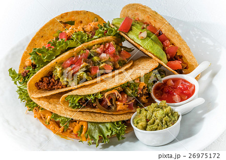 タコスセット　メキシコ料理　 Mexican food tacos 26975172