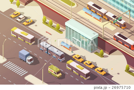 City Transport Isometric Illustration  26975710