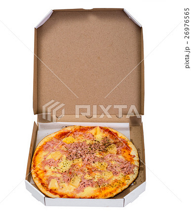 Hawaiian Pizza on a Thin Pastry with Ham, Meat and Hawaiian Pizza on a Thin Pastry with Ham, Meat and 26976565