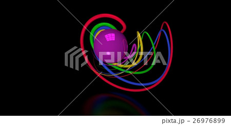 Multicolored decorative balls. 3D illustration 26976899
