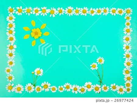 Frame with flowers and sun of daisies 26977424
