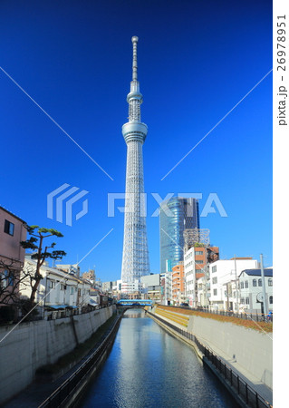 晴天下の東京スカイツリーとイーストタワー 26978951