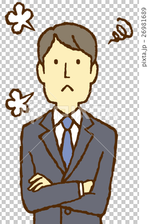 A young salaryman sighing A young salaryman sighing 26981689