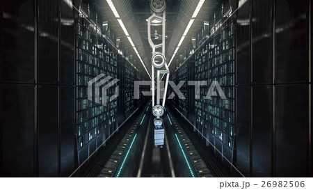 future computer server farm. 3d illustration 26982506