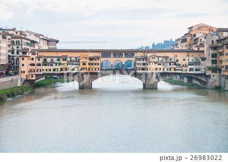 view of Ponte Vecchio in Florence city in twilight view of Ponte Vecchio in Florence city in twilight 26983022