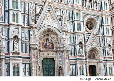 decorated facade of Duomo Cathedral in Florence decorated facade of Duomo Cathedral in Florence 26983032