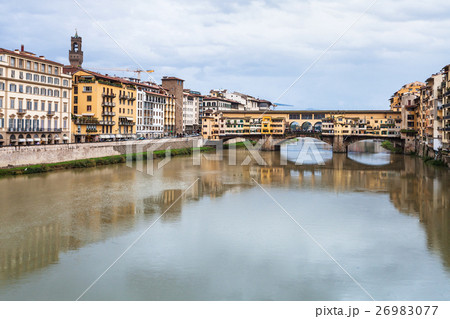 view of Ponte Vecchio over Arno river in autumn view of Ponte Vecchio over Arno river in autumn 26983077