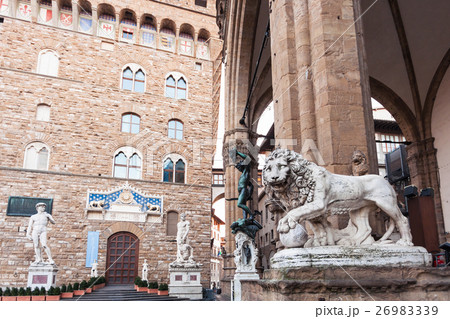 statues in Loggia dei Lanzi and Palazzo Vecchio 26983339