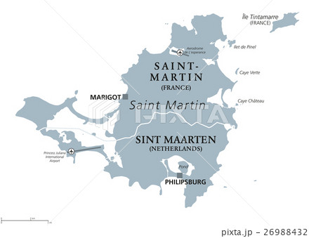 Saint Martin island political map Saint Martin island political map 26988432