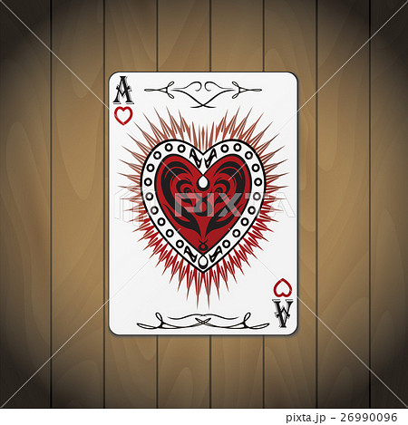 Wooden Playing Card Box with Hand-painted Ace of Hearts – critical EYE Finds