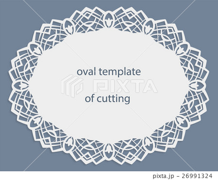 Greeting card oval border, paper doily Greeting card oval border, paper doily 26991324