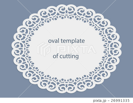 Greeting card oval border, paper doily Greeting card oval border, paper doily 26991335