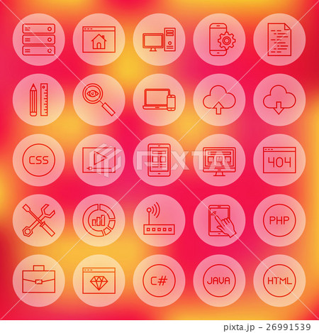Line Circle Web Coding Icons Line Circle Web Coding Icons 26991539