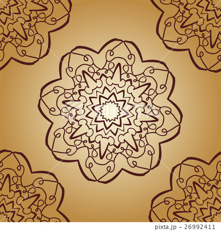 Vintage vector mandala pattern retro brown color Vintage vector mandala pattern retro brown color 26992411