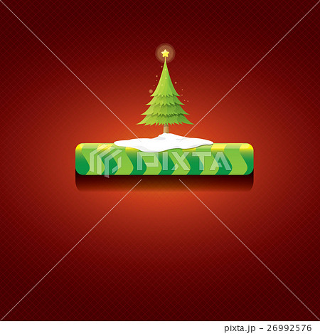 Christmas vector green button with christmas tree Christmas vector green button with christmas tree 26992576